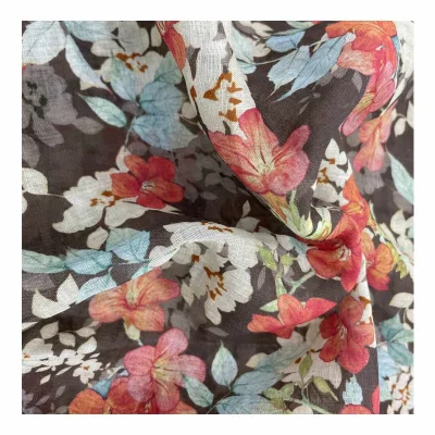 Ramie Fabric with Price 100% Ramie Printed Fabric Voile for Shirt