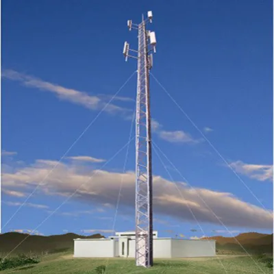 42m Guy wire steel tubular communication tower