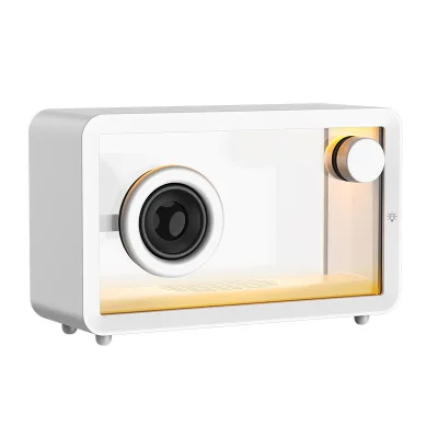 Creative DIY Built-In Hand Bluetooth Stereo Speaker Mini Subwoofer RGB LED Lighting Transparent Glass Cabinet Battery