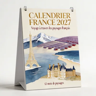 Promotional Custom Printed Paper Desktop Wall Calendar Simple Elegant Design Office Home Organization English Schedule Planner