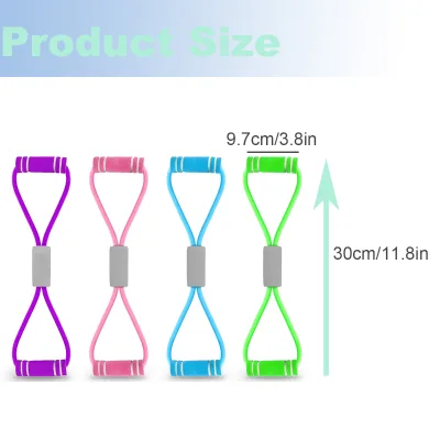 Colorful 8 Word TPE Pull Rope Portable Shoulder Stretch Band Home Gym Fitness Resistance Trainer