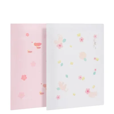 Deli PP501 pink White A4-4P File Protective Cover School Students test Paper PP Protective Report Cover Efficient classification