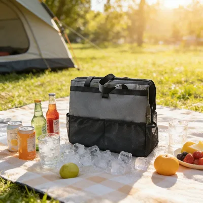Large Capacity Waterproof Insulated Lunch Bag Custom Waterproof Insulated logo Bags Food Grade Chlorine-free PEVA Lining RF02
