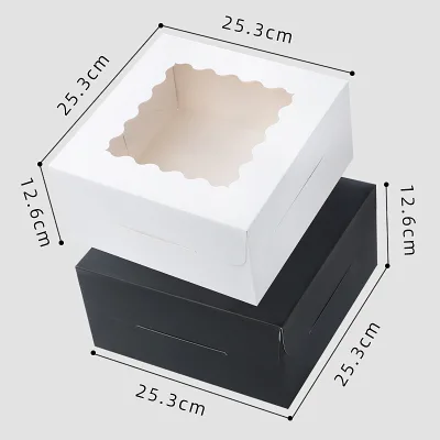 Portable Transparent Window 2mm Cake Packaging for Birthday Cake Dessert Baking Food Cross-Border Foreign Trade Stamping Folder