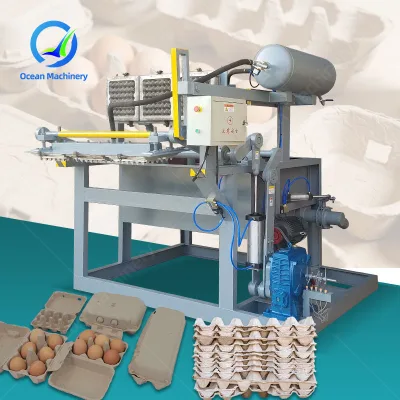 OCEAN Low Price Molded Pulp Egg Pallet Maker Production Oven Paper Fruit Tray Make Machine Trade