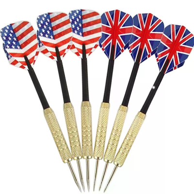 CHENGMO SPORTS Hot Sale Iron Plated Copper Throwing Dart Home Office Casual Relax Games Steel Tip Darts with National Flag