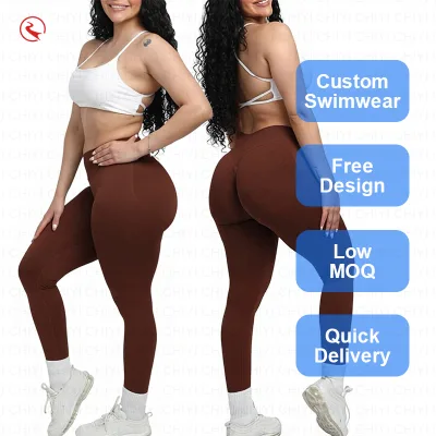 Factory Custom Wholesale Women Sports Gym Wear Workout Set Tights Crop Top 2 Pieces Seamless Long Sleeve Fitness Yoga Bra Set