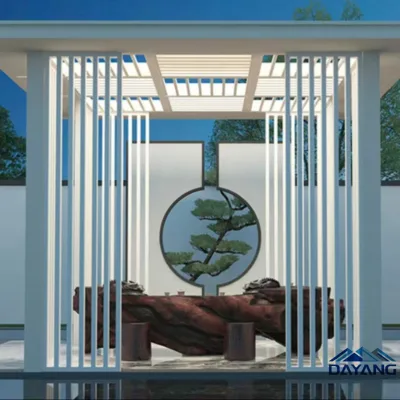 Easy-Install Motorized Aluminum Gazebo, Quick-Assemble Louvered Pergola for Mall Plaza & Outdoor Event Venue