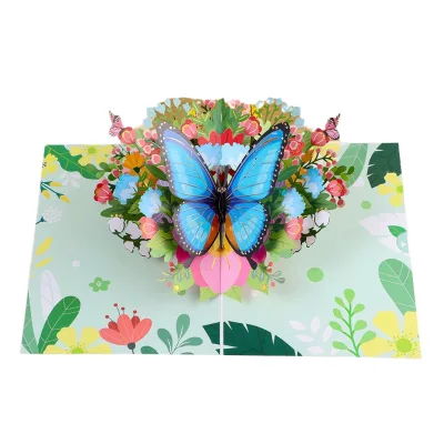 French Romantic Vintage Flower Three-dimensional Greeting Card Handmade Gift Graduation Wedding Recyclable Art Paper Carving