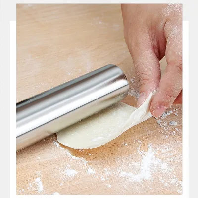 Fondant Decoration Embossing Cake Embossing Smoothly Roller Stainless Steel Rolling Pin
