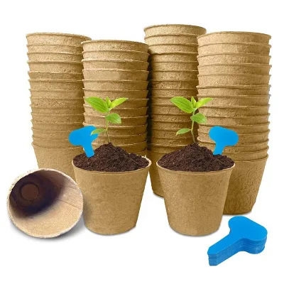 Mini Seedling Biodegradable Seed Starter Pots with Plant Labels for Garden Germination Nursery Pot