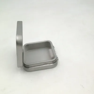 Custom Small Rectangular Black Hinged Lid Cigarette/Gift/Candy/Mint Packaging Metal Tin Box custom your design