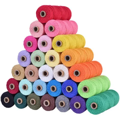 Charmkey Best price wholesale 2mm Recycled Cotton Macrame Cord for Hand Knitting