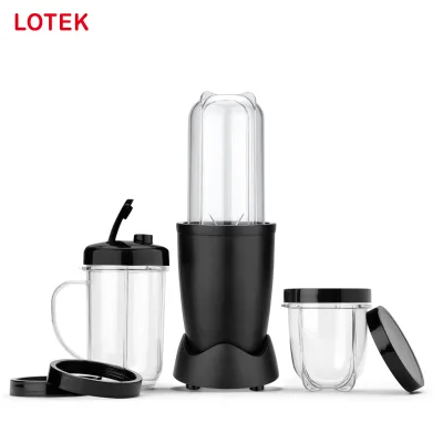 Portable Household Electric Blender Mixer 250W 4 Blades Knob Ice Crushing Smoothies Maker Low Noise Plastic Container