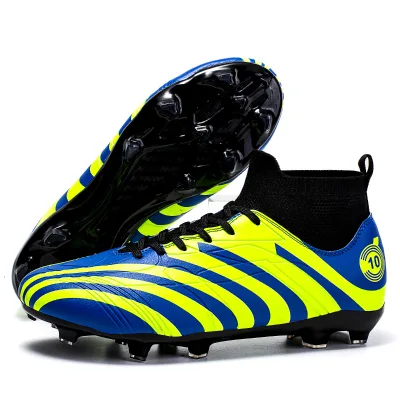 Luson Printed 3D Printed Professional Outdoor Soccer Cleats Breathable Leather Outsole Plush Upper Comfortable Custom Football