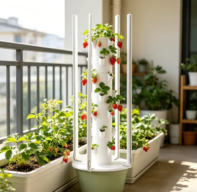 Vertical Hydroponic Growing System with LED, 36 Sites for Strawberry, Lettuce, Herbs