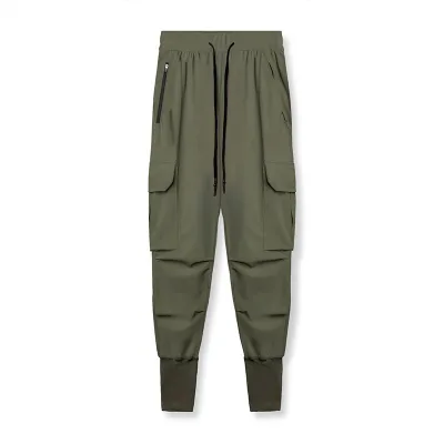 Men's Lightweight Casual Sweatpants High Waist Gym Cargo Joggers Elastic Waist Closure Flat Front Work Style Pant OEM Service