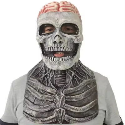 Wholesale horror brain Blasters Mask head set and scary screaming latex masks Halloween Skullmasks