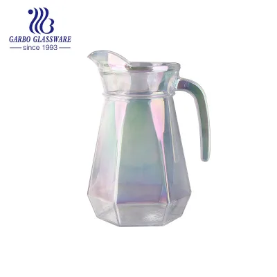 1200ml Glasses with Side Handle Restaurant Home Cold Water Juice Drinking clear Crystal White Pitcher Water Bottol Glass Jug
