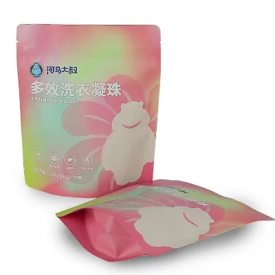 Customized Printing Detergent Self-Standing and Self-Sealing Zipper Laundry Condensation Bead Packaging Bag