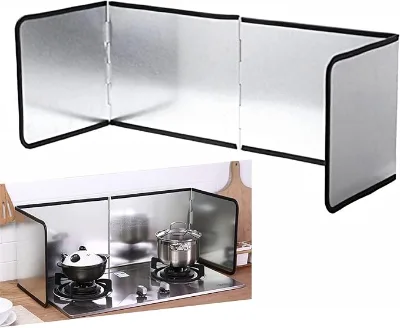 Splatter Guard Stainless Steel Foldable Oil Splatter Guard Anti Splatter Sheet Guard Oil Isolation Board Baffle Plate