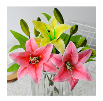 Artificial Lily Long Stem Artificial Stargazing Lily Artificial tiger Lily Used for Wedding Party Decoration