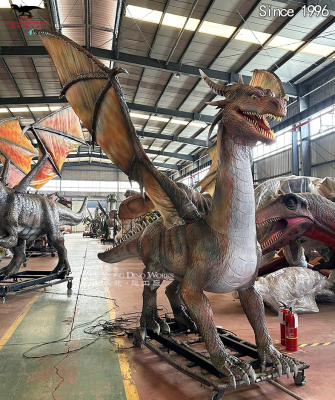 Western Life Size Dragon Statues Outdoor Animatronic Realistic Dragon