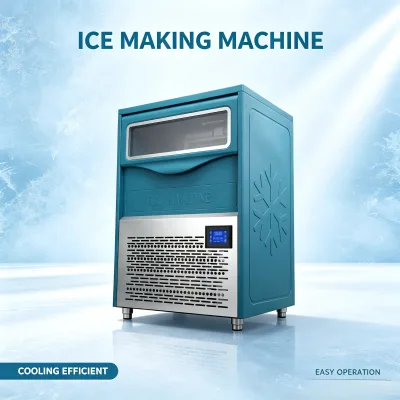 Commercial Air Cooling 48kg/h Purified Ice Cube Maker Machine Frost Free LED Display Countertop Installation for Small Business