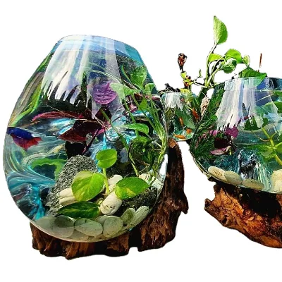 Glass Containers Flower Vases for Home Nordic Glass Vase Terrarium Transparent Adults With Live Fish Bottle Glass Vase