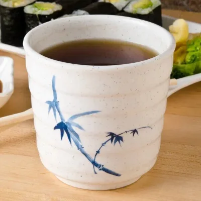 Serve Beverages Blue Bamboo 11 Oz. Melamine Tea Cup for Serve Soothing Tea, Coffee, or Hot Chocolate