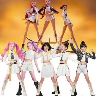 Hot Sale Anime Kpop Demon Hunter Cosplay Costume Rumi Zoey Mira Cosplay Girls Style Kids Stage Performance Clothes Halloween