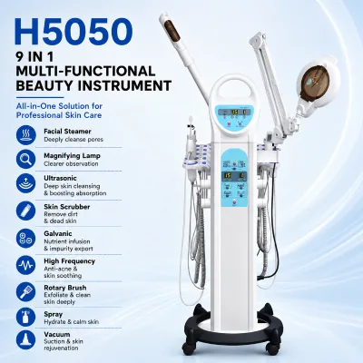 Hot Selling 9-in-1 Multifunctional Facial Cleaning Hydro Facial Steamer Skin Rejuvenation for Beauty Salon Face Care