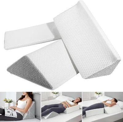 Wedge Pillow for Side Sleeping, 20in Triangle Bed Wedges & Body Positioners for Back Pain Relief