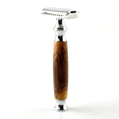 Zero Waste Classic Bamboo Handle Chrome Plated Razor Barber Salon Razor Double Edge Safety Razor