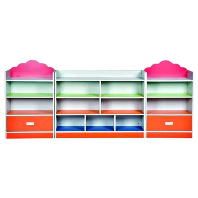 Durable Colorful Children Wooden Cabinet for Storage