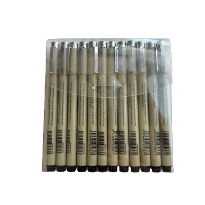 12 Size Waterproof Archival Ink Multiline Point Tip Fine Micro-Pen Permanent Fineliner Ink Micro Line Marker Pen Set