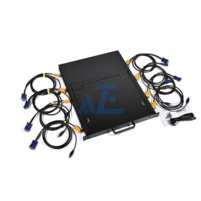 1U 8 Port Rackmount KVM Console- Integrated KVM Switch w/ 19inch LCD monitor