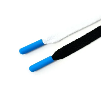 20*4.5mm Metal Aglets Rubber Frosted Baking Paint Cylindrical Shoelace Metal Tip Black Red Hoodie Rope with Metal Tip