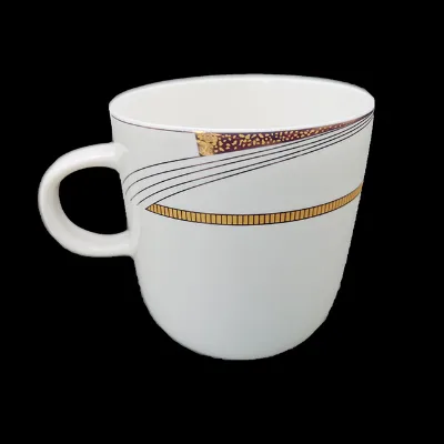 Gold White Ceramic Mug Cup Porcelain Mug Manufacture Luxury Golden Printing Best Quality Bone China Tableware Set