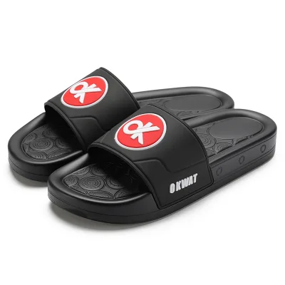 Henghao Oem Rubber Strap 3d Logo Waterproof Pvc Men Slipper Casual Footwear Pantoufles Pour Hommes Men's Slippers Custom Slide