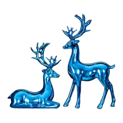 European Luxury Resin Handicraft Ornaments Lovers Deer Decoration Electroplated Deer Home Decoration
