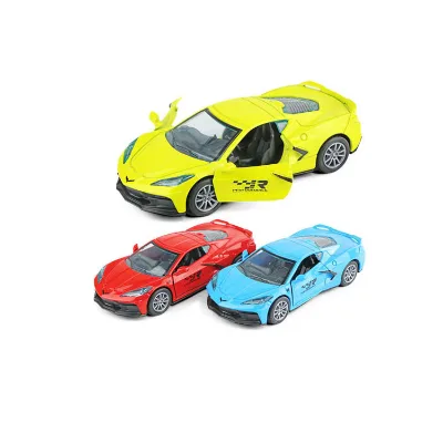 Popular 12pcs 1:32 Rubber Alloy Pull Back Racing Car Toy for Kids Featuring Opening Doors