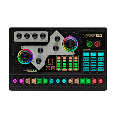 SX96 Sound Card Beginner with Microphone Earphone Sound Charger Multi Function Sound Mixer Card for Voice Recording Livestream
