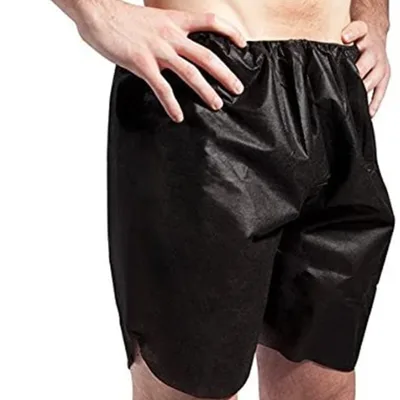 Factory Directly Supply Men's Disposable XL Massage Shorts Pants Breathable Soft Fabric Custom Logo Print Beauty Boxer Style