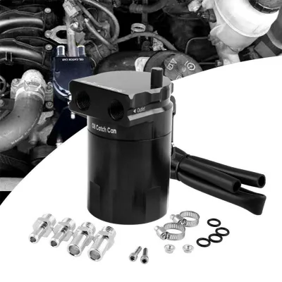 Factory Supply Universal Baffled Aluminum 300ML Oil Catch Can Reservoir Tank Set Fuel Tank Oil Catch Can