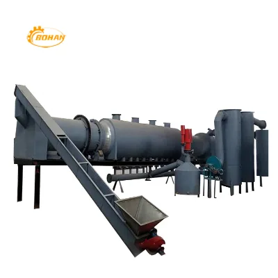 BOHAN Factory Specializes Customizing Coconut Shell Sawdust Automatic Horizontal Rotary Airflow Continuous Charcoal