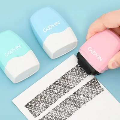 Classic Three-Color Confidential Roller Stamp Plastic Children'S Toy Address Mark Digital Printing