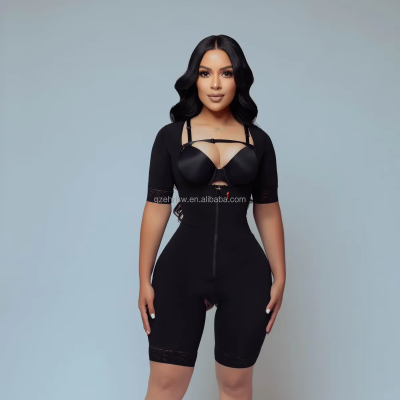 Post Shapewear With Short Sleeves Open Bust Bodysuit Body Shaper Reductive Colombian Girdles Postpartum Natural Enhancement
