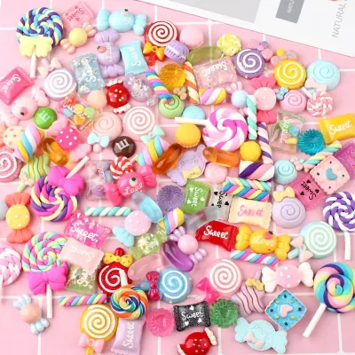 Wholesale Kawaii Mixed Resin Flat Back Hand-painted Sculpture Charms Cartoon Animal Fruit Candy Cabochons DIY Crafts Phone Case