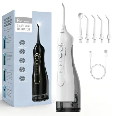 Portable IPX7 Waterproof Flossing Water Tank (300ml Detachable) Rechargeable Type-C 2000mAh 360 Nozzle Multi-Pressure
